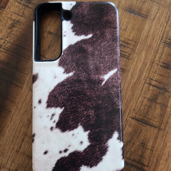 Samsung S22 Cowhide Print Tough Phone Case - Picture 1 of 4